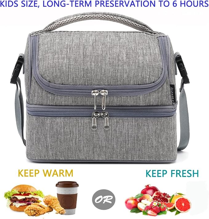 FlowFly Double Decker Cooler Insulated Lunch Bag Large Tote - Image 2
