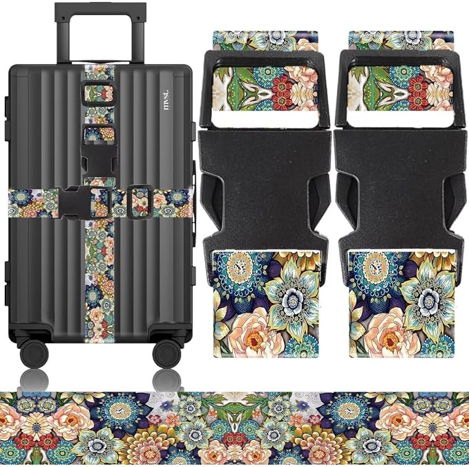 2 Pack Luggage Straps for Suitcases Adjustable Luggage Belt TSA Approved by Unknown