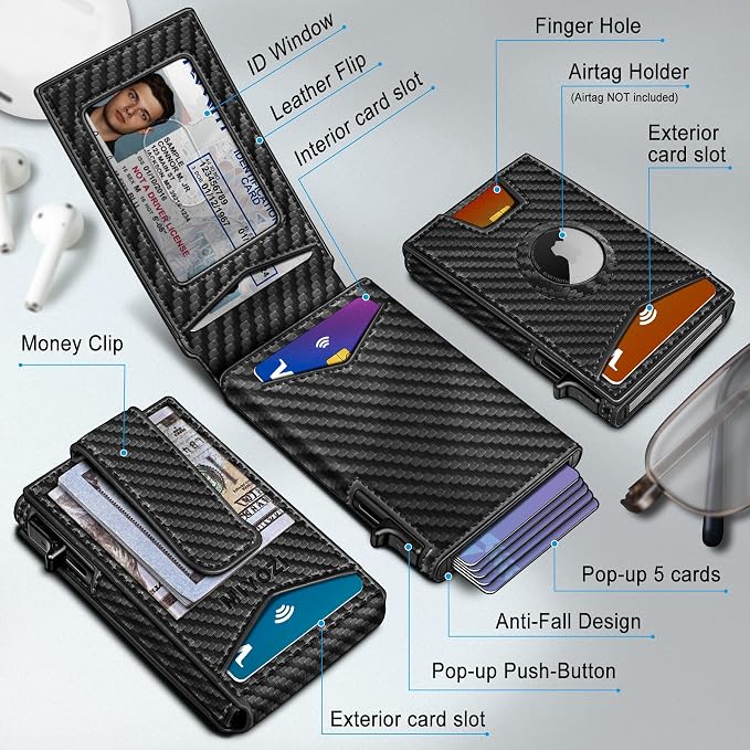 Airtag Wallet for Men, with Money Clip Gift Boxed, Slim Front Pocket Wallet - Image 2