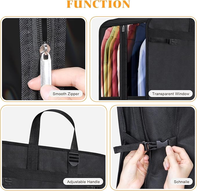 Univivi Hanging Garment Bag for Travel, Extra Capacity Hanging Clothes Bag for - Image 3