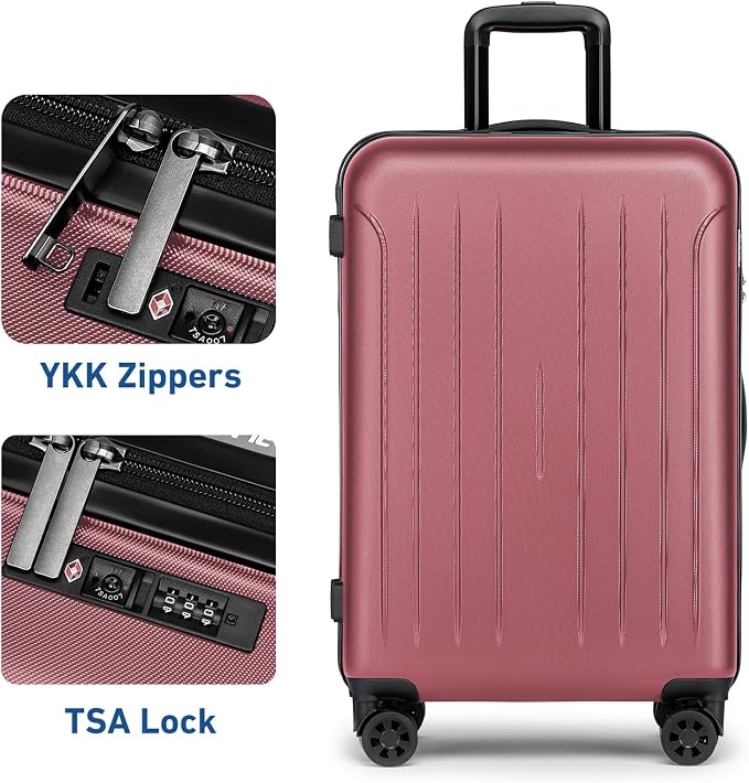 KYME Suitcase Hardshell With Double Spinner Wheels, PC+ABS TSA Lock Travel - Image 2