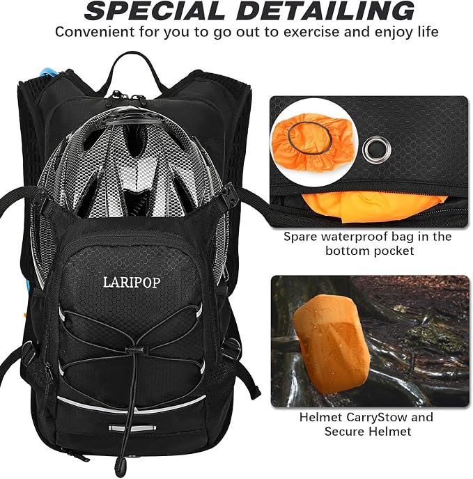 LARIPOP Hydration Backpack, 18L Hiking Backpack - Image 3