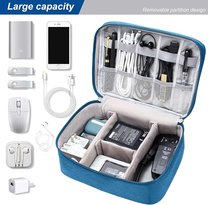 Electronics Organizer Travel Universal Cable Organizer Bag Waterproof - Image 2