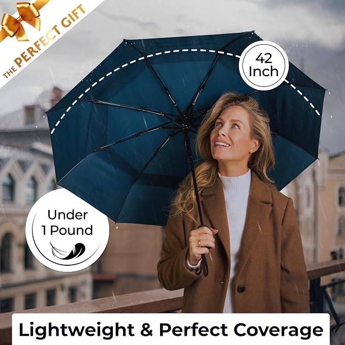 TUMELLA Strongest Windproof Travel Umbrella, Small Strong but Light Portable - Image 5