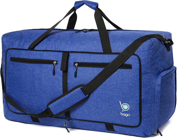 Bago Foldable Duffel Bags for Traveling Women & Men - 60L Medium Packable by BagoTravelBags