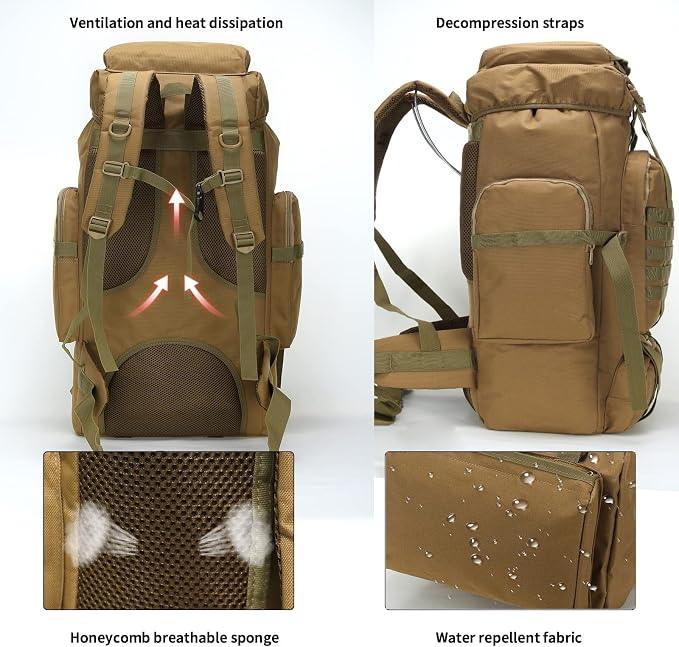 Hiking Backpack for Men 70L/100L Camping Backpack Military Rucksack Molle 3 - Image 5