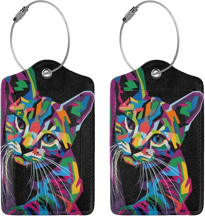 2-Pack Artistic Cat Luggage Tags - Image 3