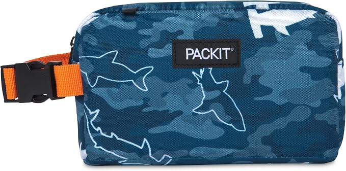 PackIt Freezable Snack Box, Camo Shark, Built by PackIt