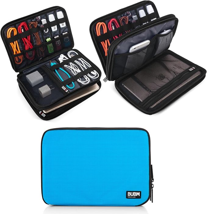 BUBM Double Layer Electronic Accessories Organizer, Travel Gadget Bag by BUBM