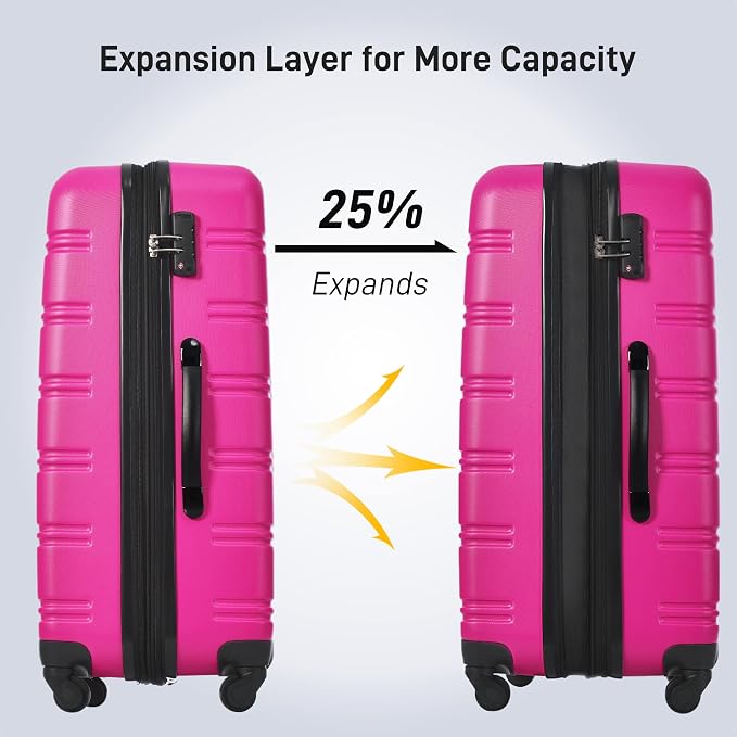 Merax Luggage Sets of 3 Piece Carry on Suitcase Airline Approved, Hard Case - Image 2