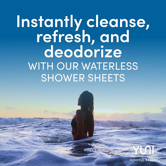 YUNI Beauty Large Body Wipes, Peppermint Citrus, Compostable, Biodegradable - Image 2