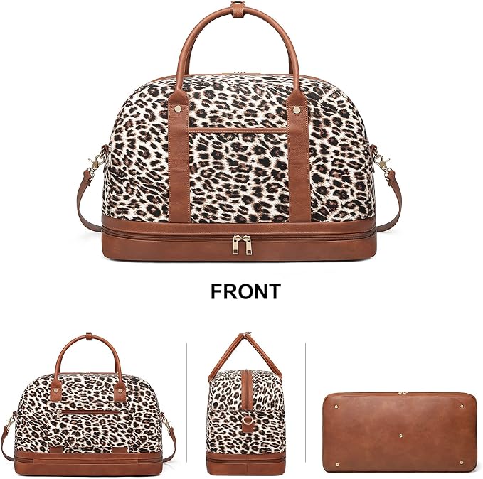 Weekender Bag for Women Canvas Overnight Bag Large Travel Tote Bag Carry on - Image 7