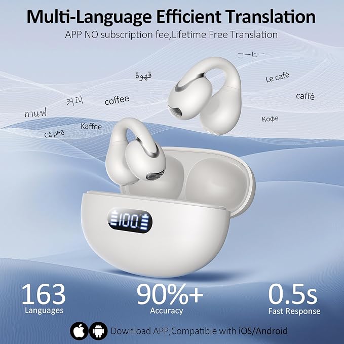 Language Translation Earbuds Real Time, IAMJOY Language Translator Earbuds Open - Image 2