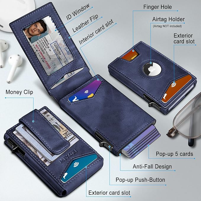 Airtag Wallet for Men, with Money Clip Gift Boxed, Slim Front Pocket Wallet - Image 2