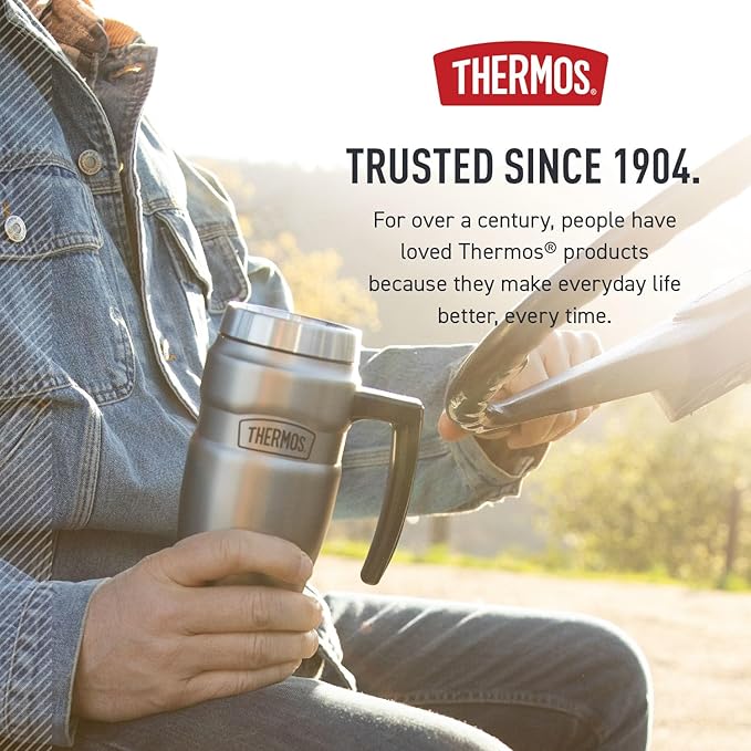 THERMOS Stainless King Vacuum-Insulated Travel Mug, 16 Ounce, Army Green - Image 7