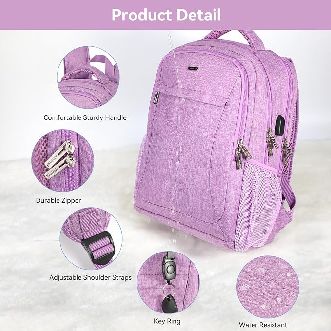 Voova Travel Laptop Backpack, Business Work Laptop Backpack - Image 4