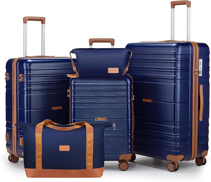 Luggage Sets with spinner wheels, PC+ABS Hard Shell Travel Luggage, Lightweight by Unknown