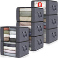 Fab totes 8 Pack Clothes Storage, Foldable Thick Fabric Blanket Storage Bags by Fabtotes