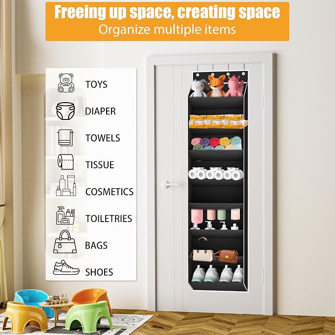 Over The Door Shoe Organizer Storage Fit 16-24 Pairs Hanging Shoe Rack Organiser - Image 4