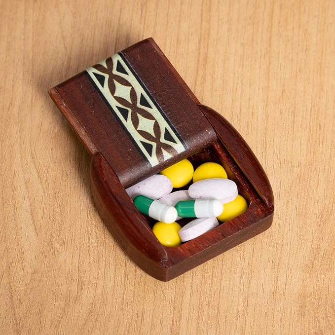 1pcs Handcrafted Wooden Pill Case - Image 6