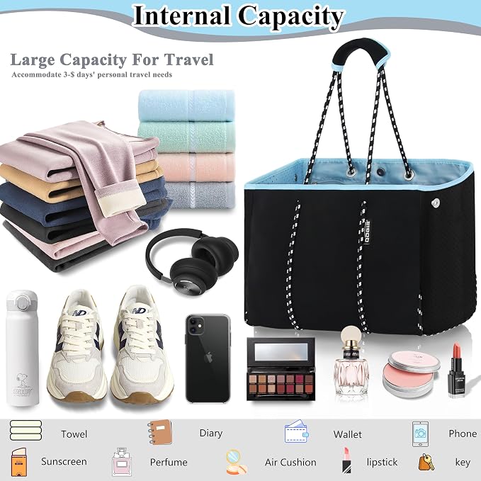 QOGiR Neoprene Multipurpose Beach Bag Tote - Image 2