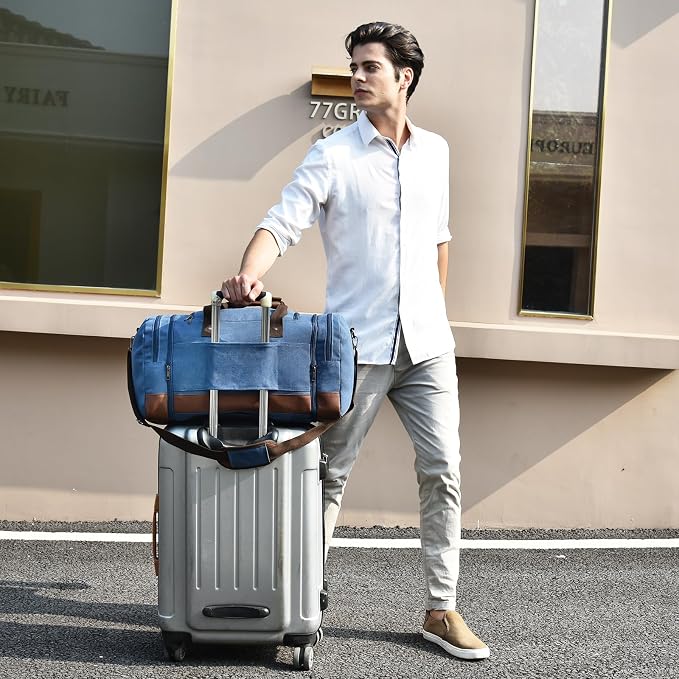 Litvyak Duffle Bag for Travel, 50L Canvas Travel Duffel Bags Overnight Weekend - Image 7