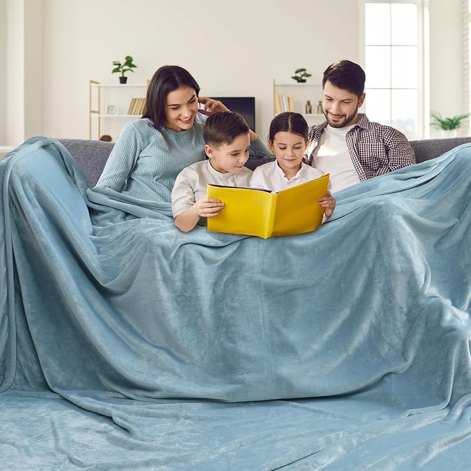 PHF Oversized King Fleece Blanket 120"x120", No Shed No Pilling Big Soft Blanket - Image 2
