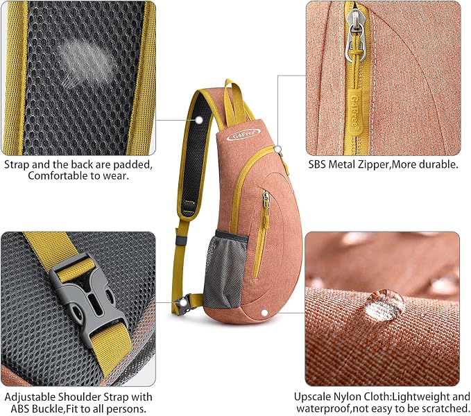 G4Free Sling Bag for Men Women, Small Crossbody Backpack Lightweight Chest - Image 4