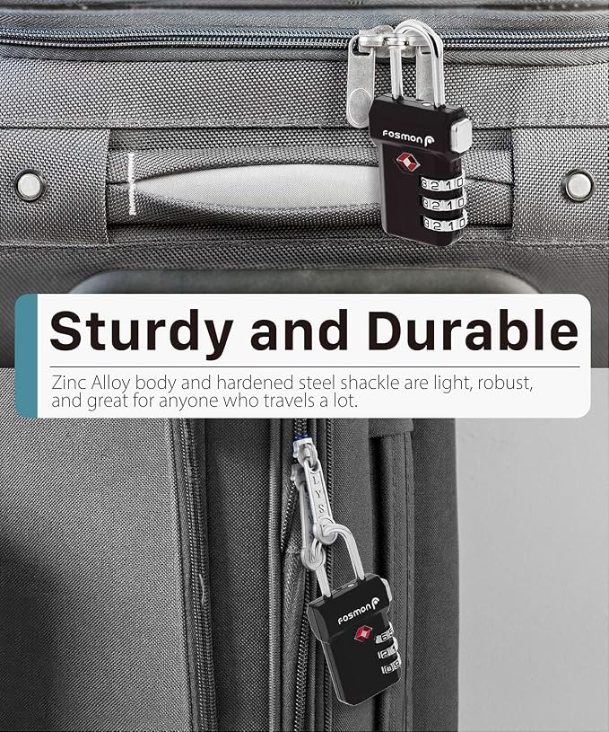 Fosmon TSA Approved Luggage Locks, Suitcase Travel Lock - Image 4