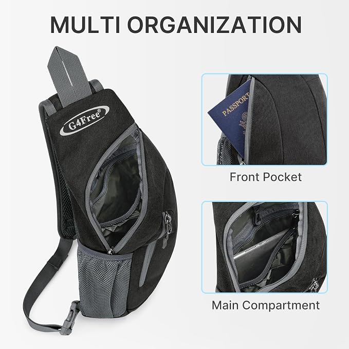 G4Free Sling Bag for Men Women, Small Crossbody Backpack Lightweight Chest - Image 3