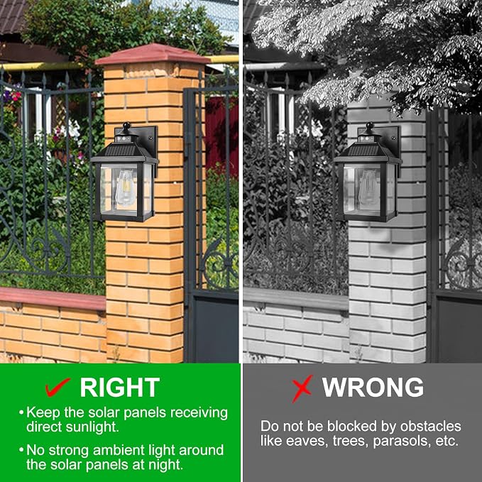 Solar Wall Lights Outdoor, Dusk to Dawn Motion Sensor Lights Waterproof - Image 8