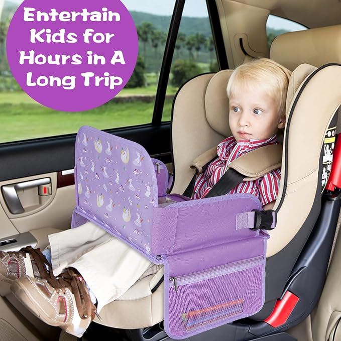MENZOKE Car Seat Tray for Kids Travel, Kids Travel Tray - Image 2