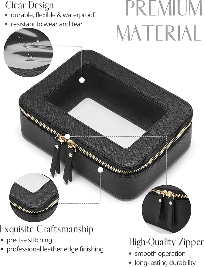 Popvibe Clear Makeup Bag Travel Cosmetic Case Transparent Toiletry Bag - Image 2