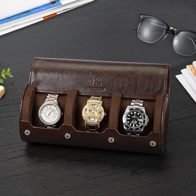 Watch Roll Travel Case: 3 Slot Watch Box Organizer - Image 3