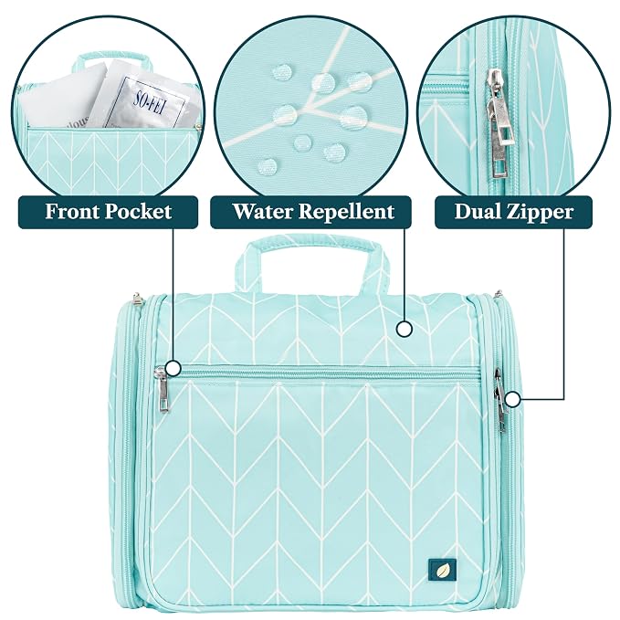 PAVILIA Large Hanging Toiletry Bag Travel Bag Women Men, Cosmetic Organizer - Image 4