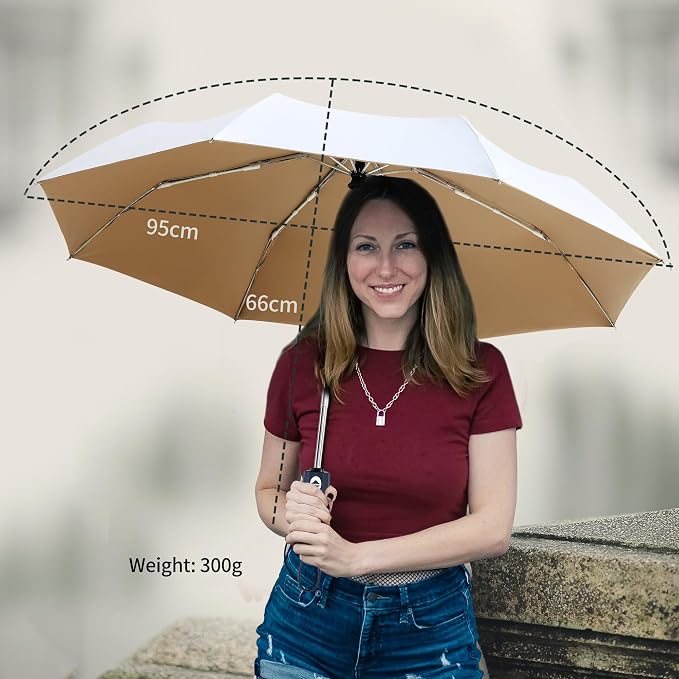 Color Coated Sun Umbrella UV Protection Compact Folding Windproof Parasols - Image 6