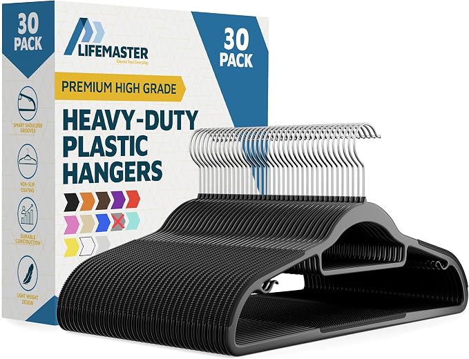 LifeMaster 30 Pcs. Dry Wet Clothes Hangers by LIFEMASTER