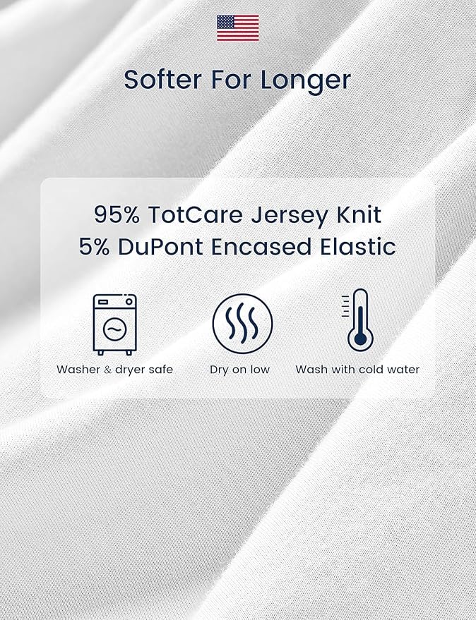 TotAha Premium Soft Pack n Play Sheets, Super Stretchy Jersey Knit Mini Crib - Image 4