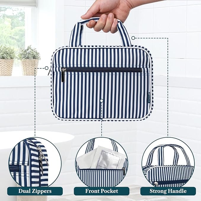 PAVILIA Hanging Toiletry Bag Travel Bag Women Men, Foldable Cosmetic Organizer - Image 5