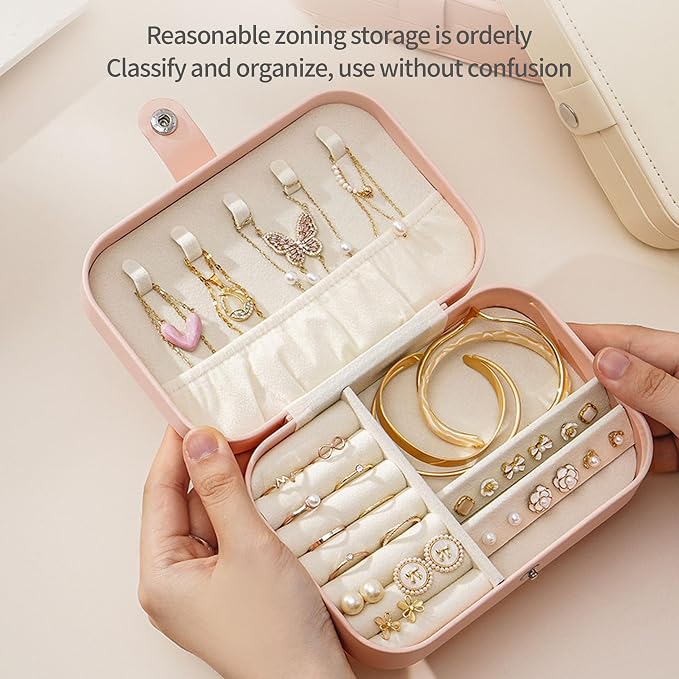Travel Jewelry Box, Jewelry Travel Case, Small Jewelry Box, 2 Layer Travel - Image 4