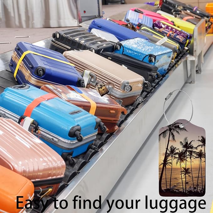 Sunset with Coconut Trees 2 Pack Luggage Tag - Image 5