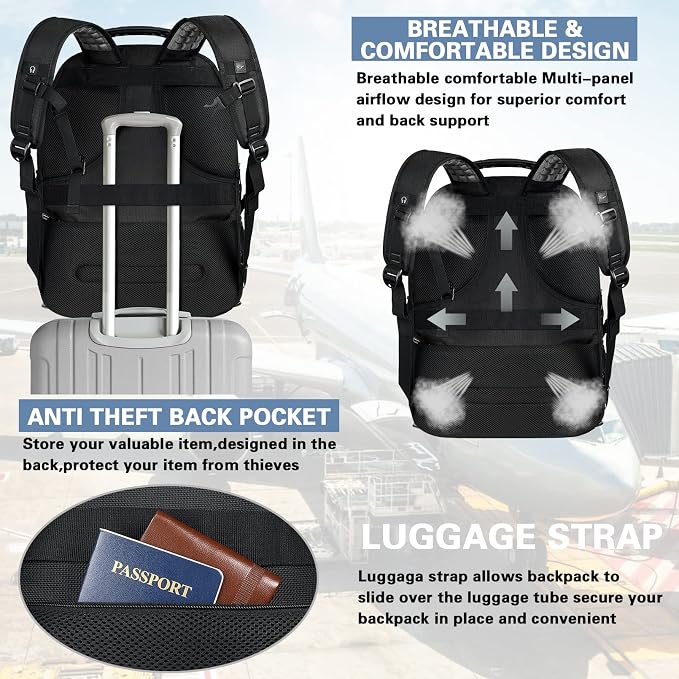 18.4 Laptop Backpack for Men, 60L Extra Large Gaming Laptops Backpack - Image 5