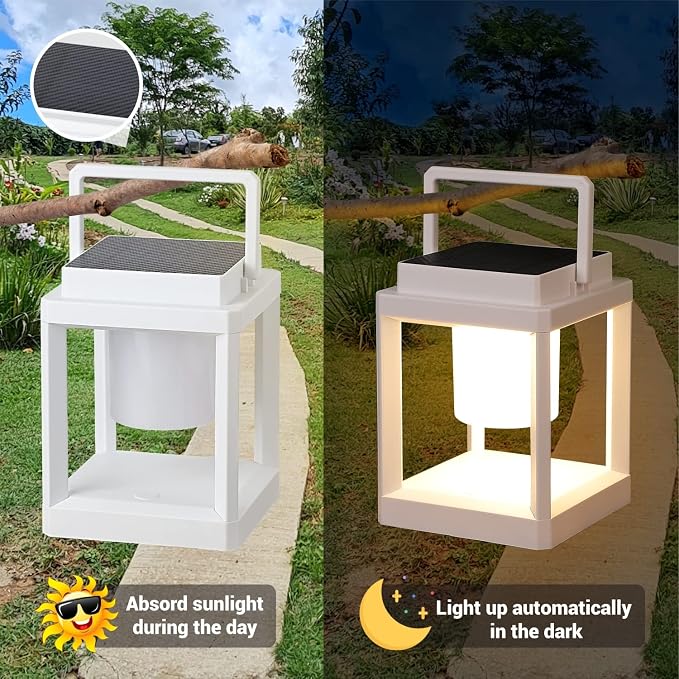 LETRY Outdoor Table Lamp, 3-Level Brightness LED Nightstand Lantern, Portable - Image 5