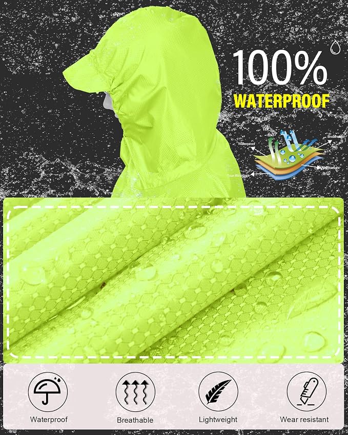 iCreek Hooded Rain Poncho with Pocket Waterproof Lightweight Unisex Raincoat - Image 2