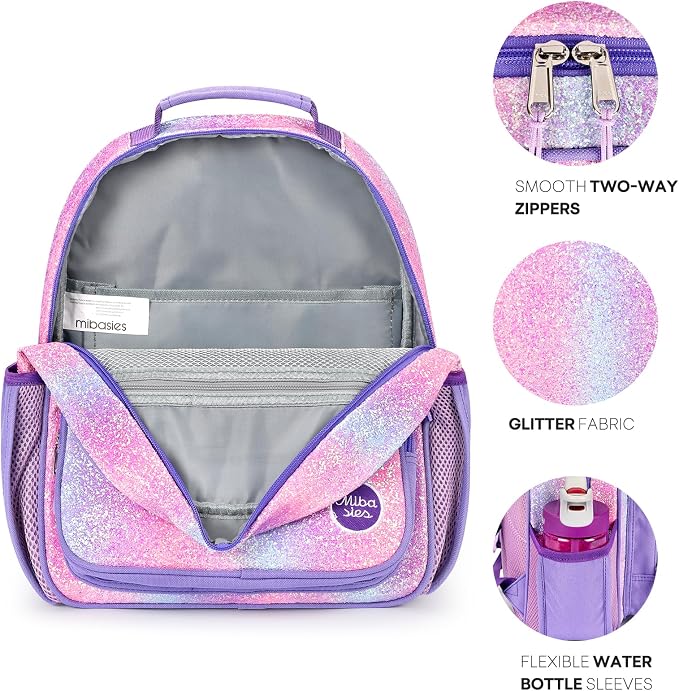 mibasies Girls Backpack 5-8: Glitter Kids Backpacks - Image 2