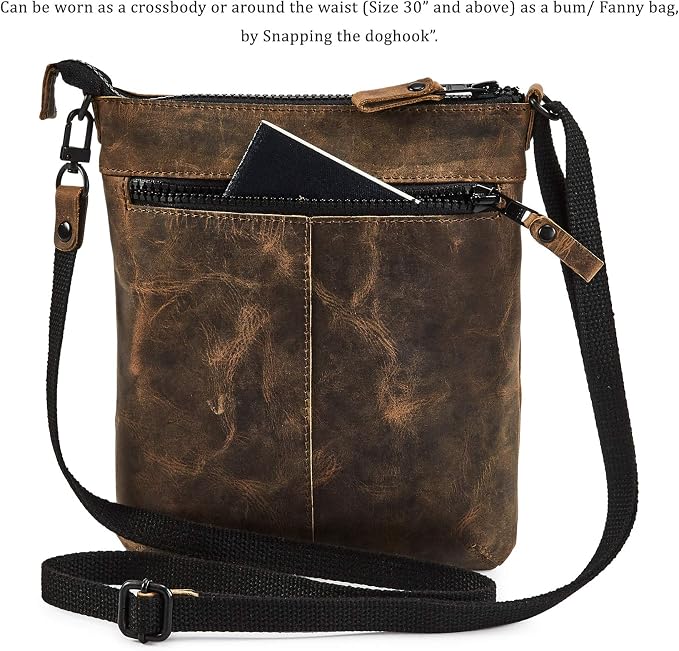 Crossbody Sling Bag for Women Small Real Leather Purse Vintage Travel Crossover - Image 5