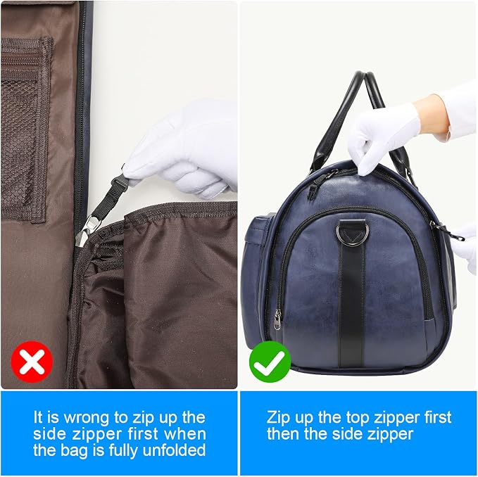 Leather Garment Bag for Travel, Modoker Carry On Suit Carrier Travel Bag - Image 7