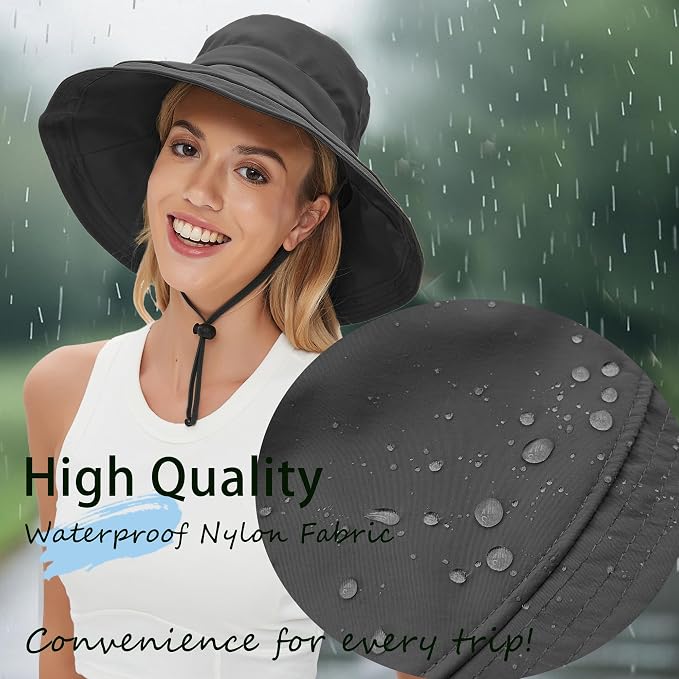 Sun Hats for Women Men UV Protection Wide Brim Bucket Hat - Image 3