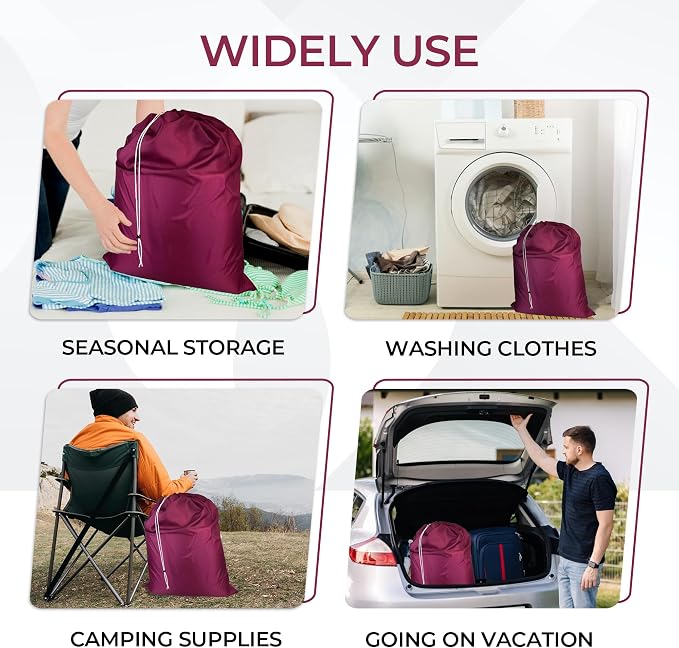 Laundry Bag with Locking Closure Drawstring – Extra Large Heavy Duty 100% Nylon - Image 4