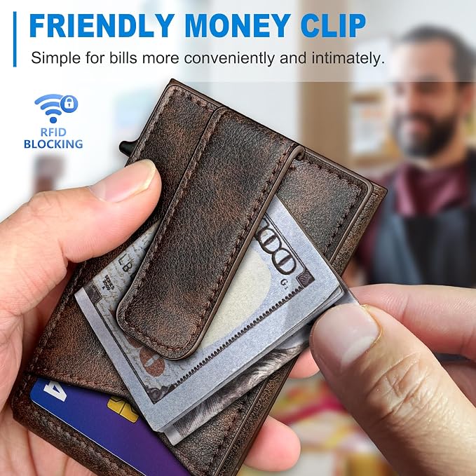 Airtag Wallet for Men, with Money Clip Gift Boxed, Slim Front Pocket Wallet - Image 6